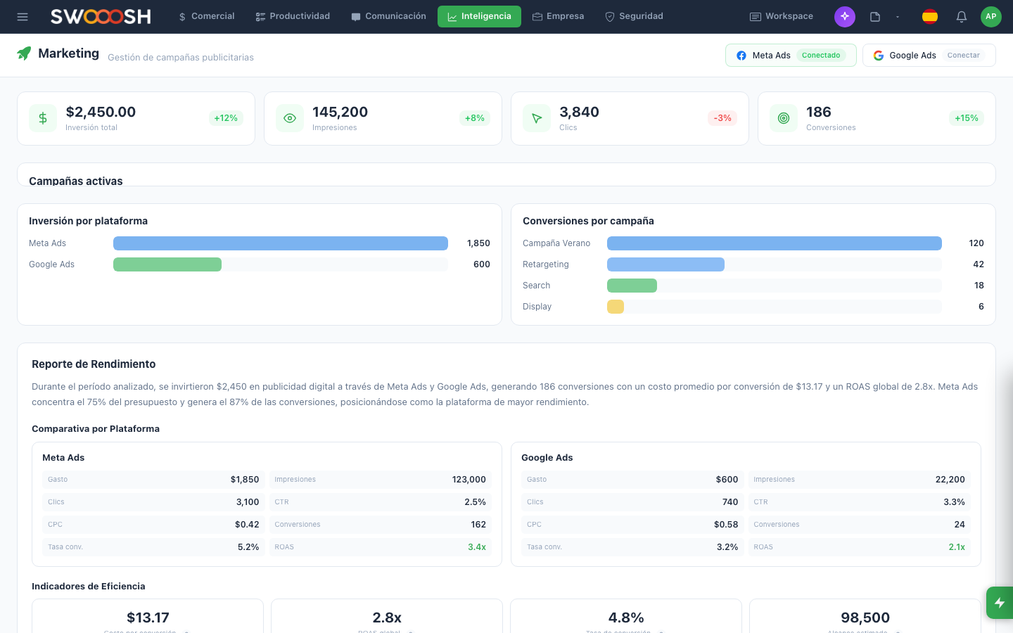 Captura del módulo Mailing en Pilot Desk
