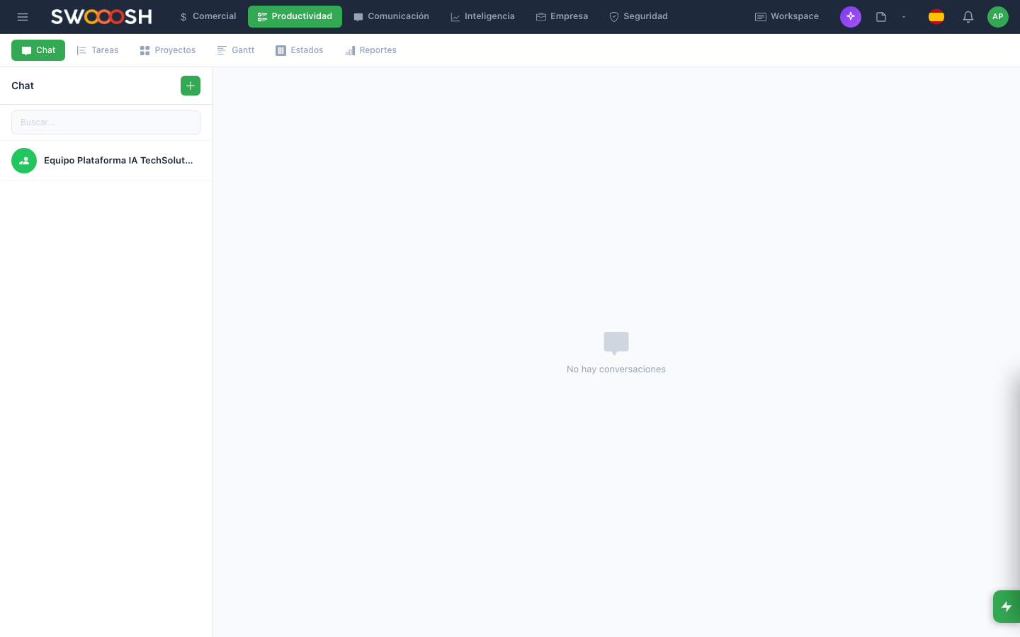 Captura del módulo Proyectos en Pilot Desk
